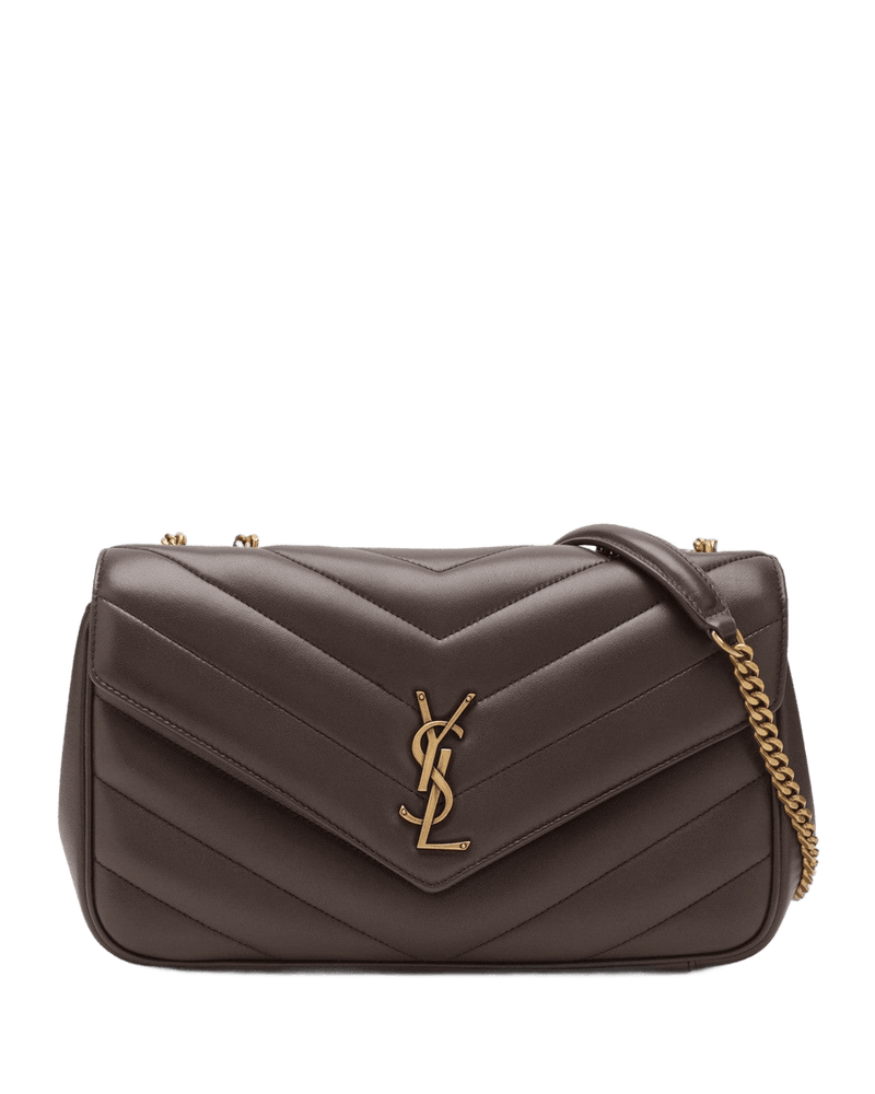 Saint Laurent Grey Leather Medium Loulou Bag Glam Steals