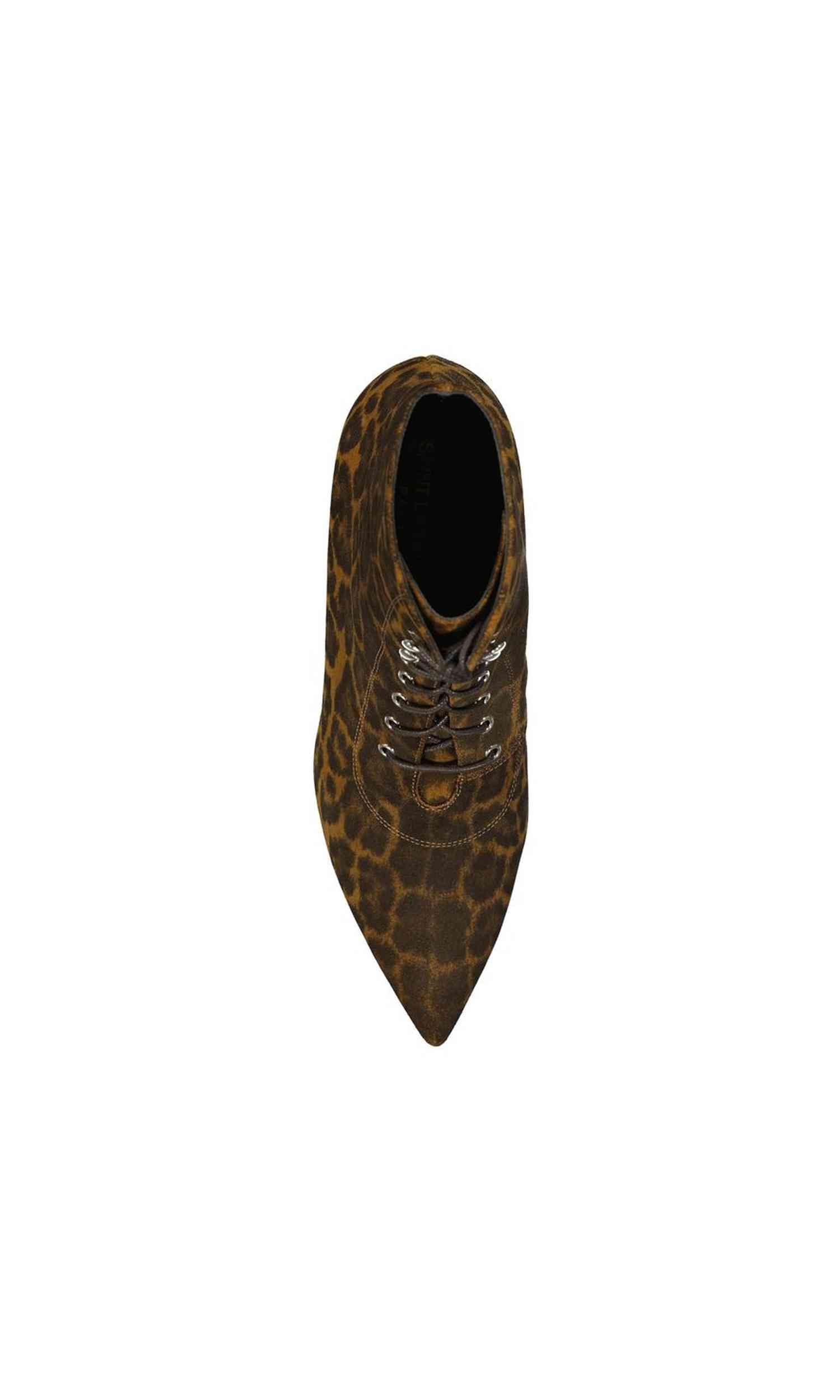 Saint Laurent Lace Kiki Up Leopard Print Ankle Boots Glam Steals