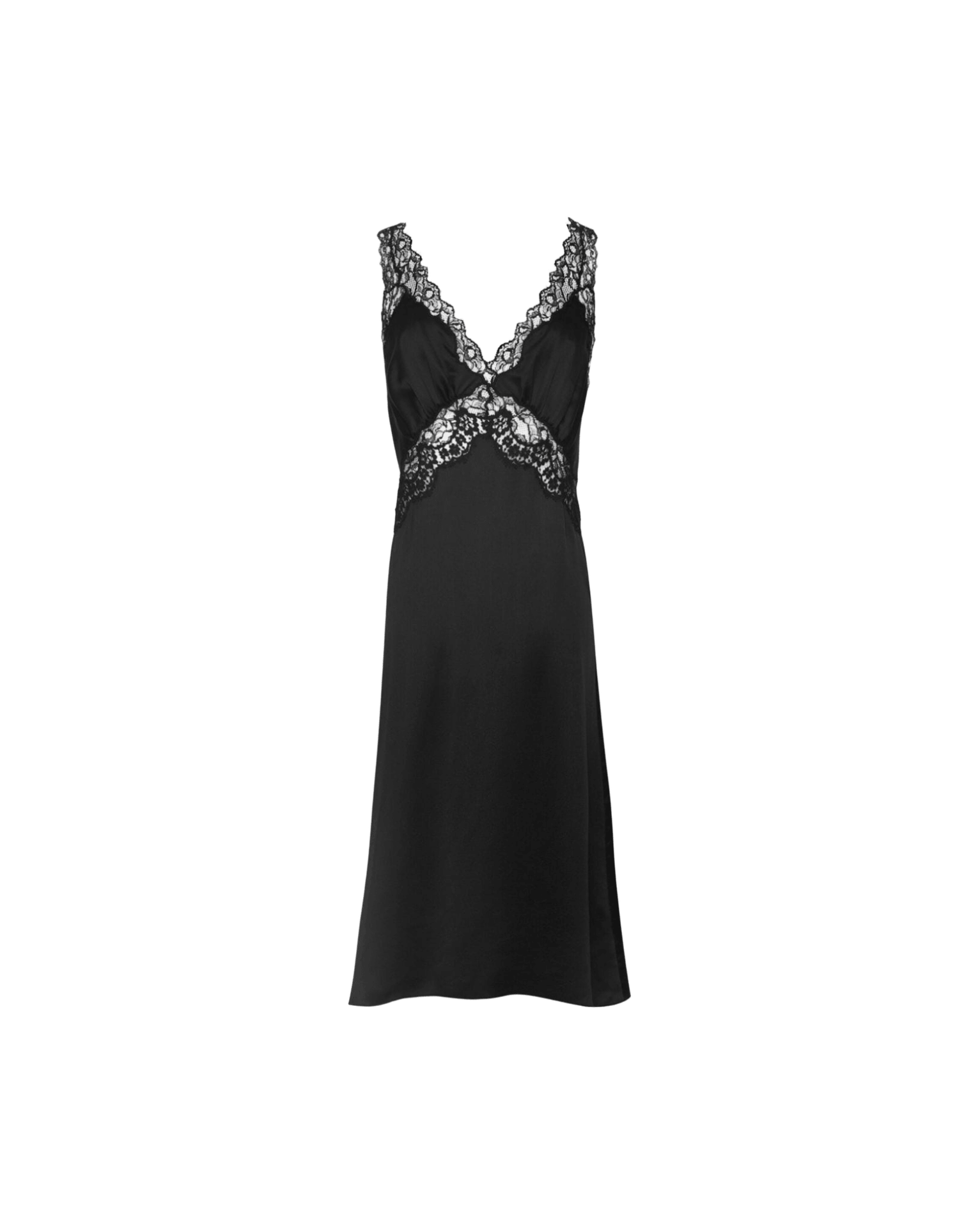 Saint Laurent Lace Panel Midi Dress Glam Steals