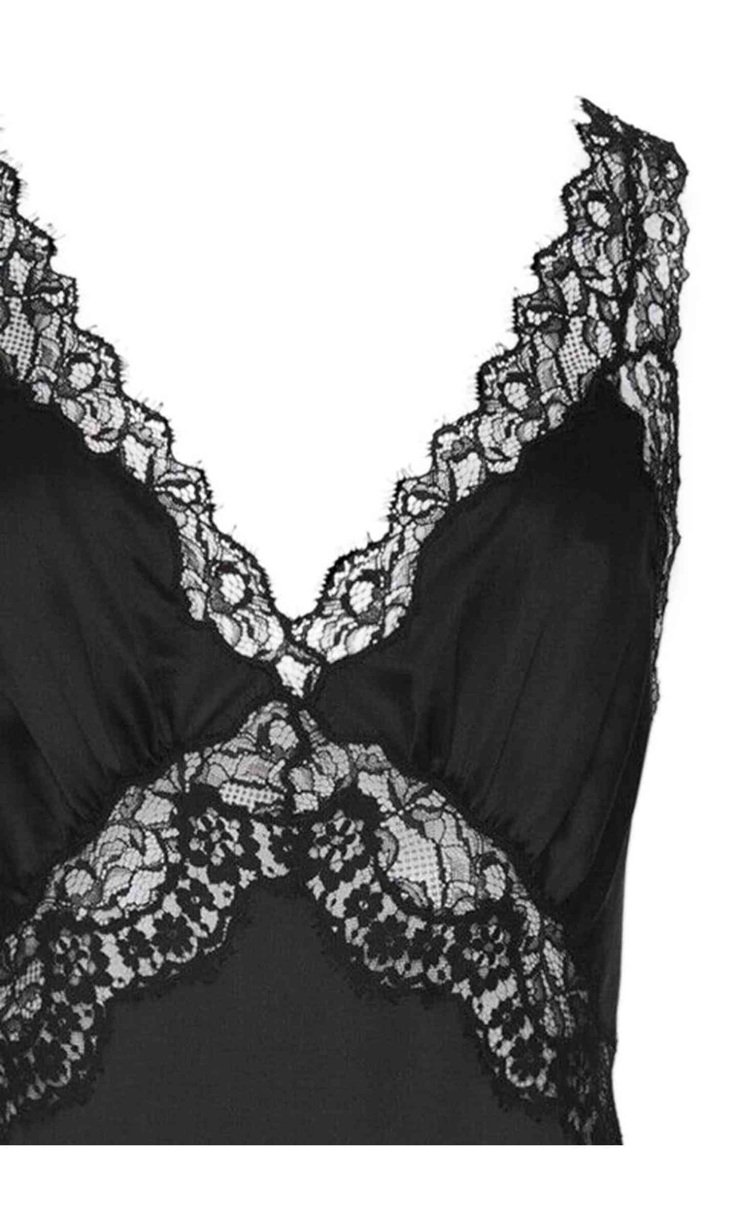 Saint Laurent Lace Panel Midi Dress Glam Steals