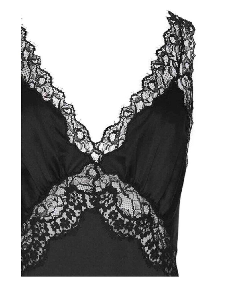Saint Laurent Lace Panel Midi Dress Glam Steals