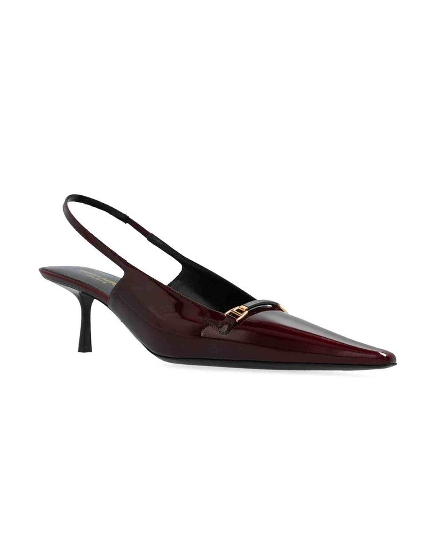 Saint Laurent Leather Carine Slingback Pumps Glam Steals