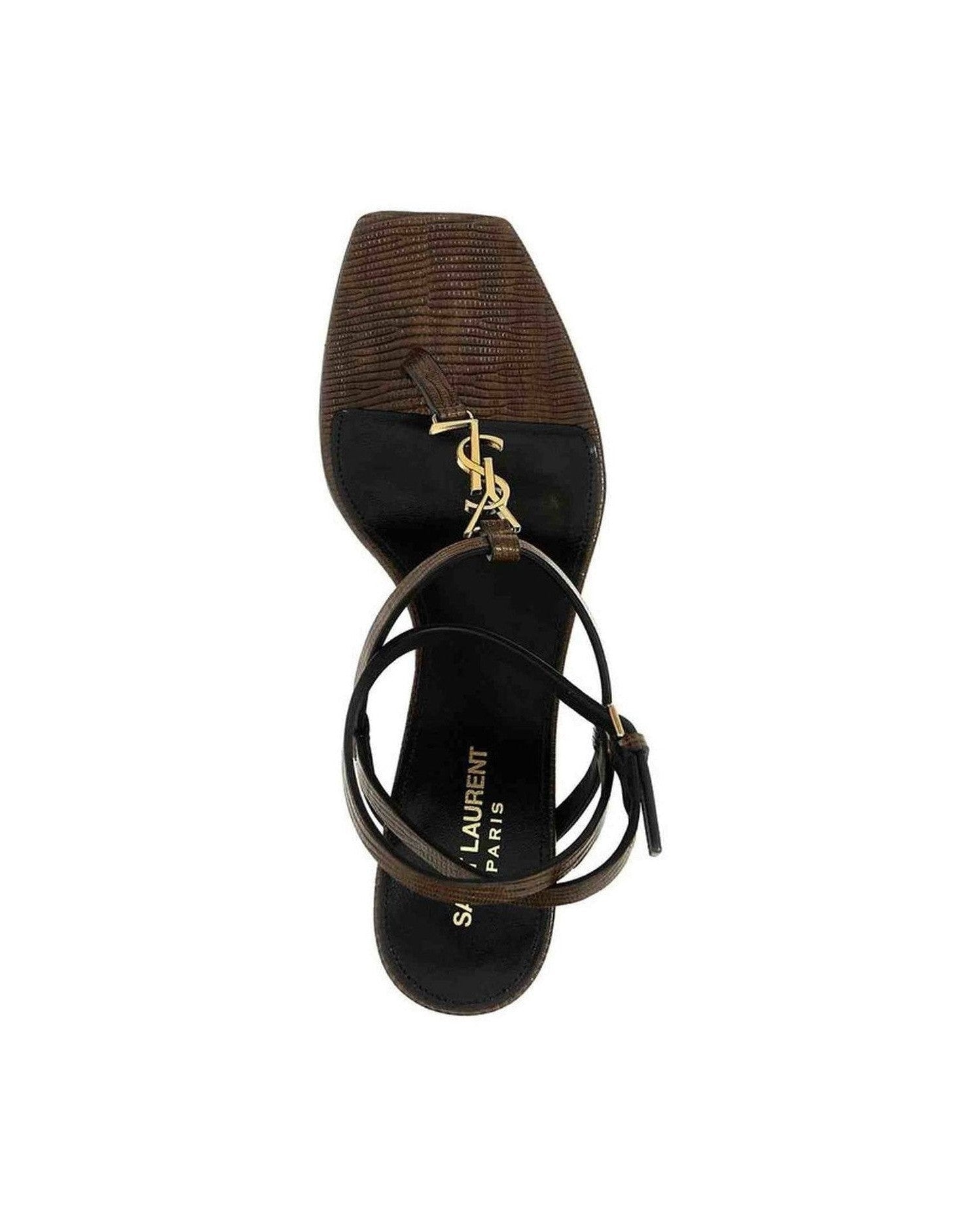 Saint Laurent Leather Cassandra Flip Flop Sandals Glam Steals
