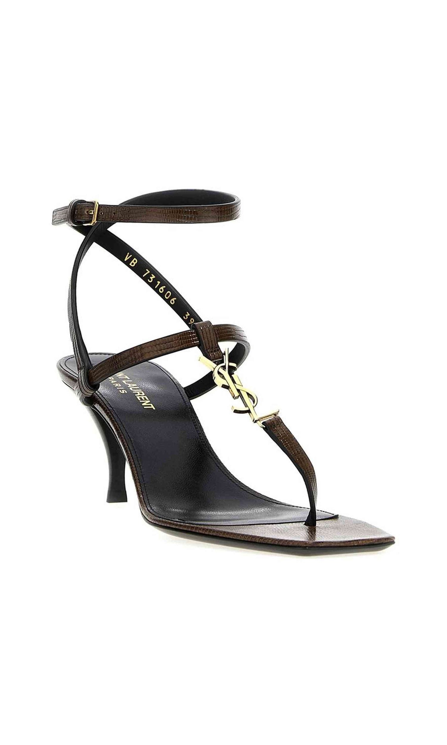 Saint Laurent Leather Cassandra Flip Flop Sandals Glam Steals