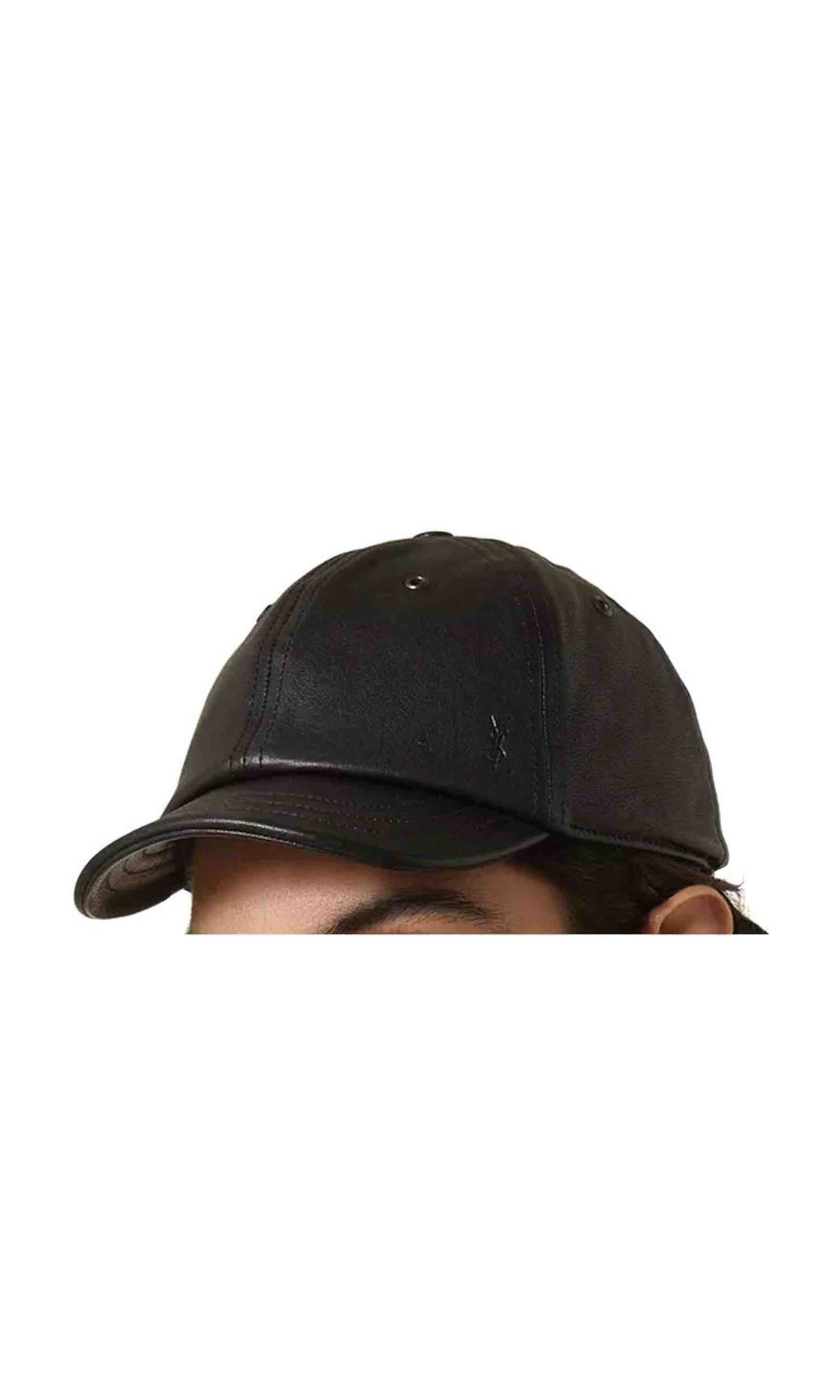 Saint Laurent Leather Cassandre Cap Glam Steals