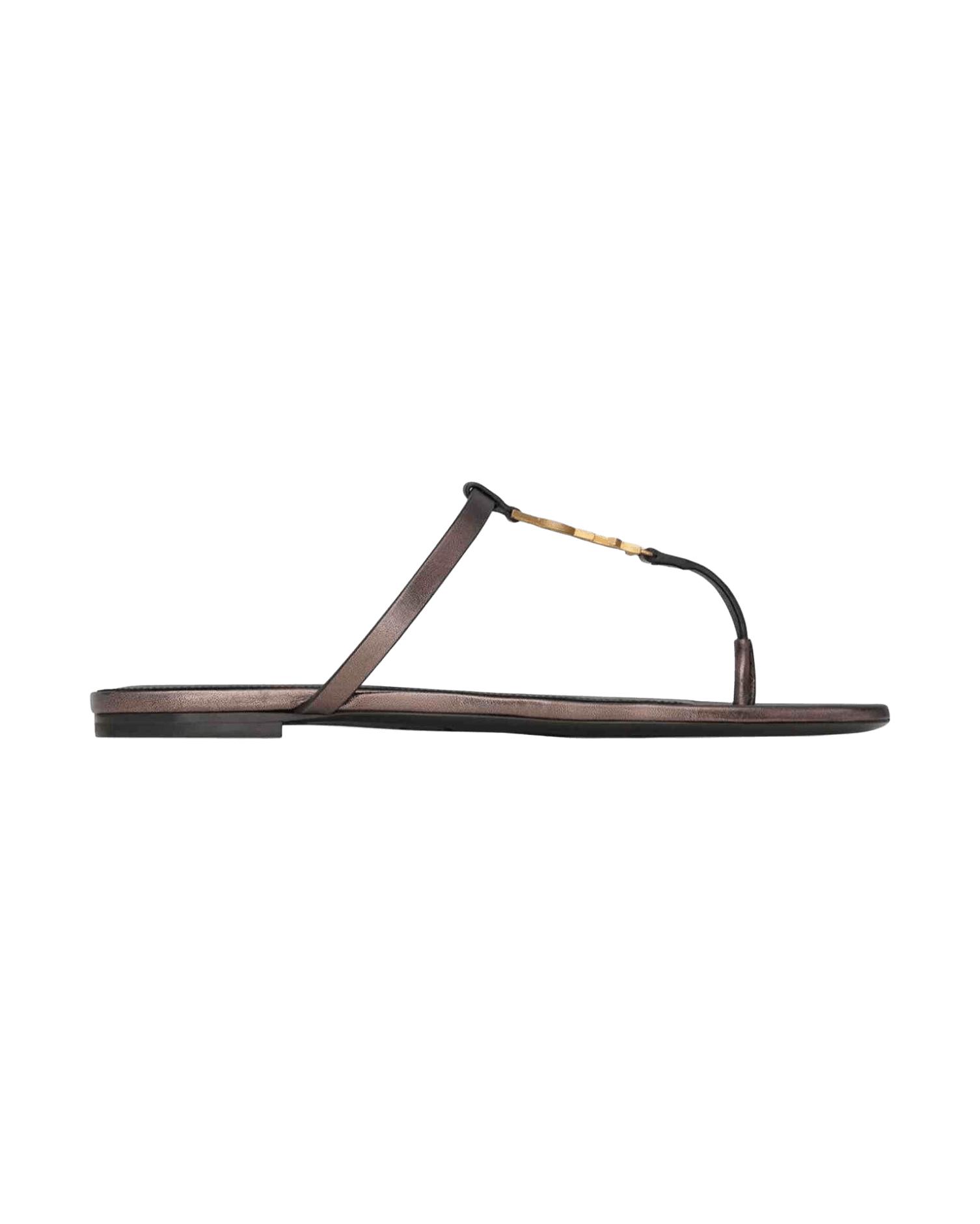 Saint Laurent Leather Cassandre Thong Sandals Glam Steals
