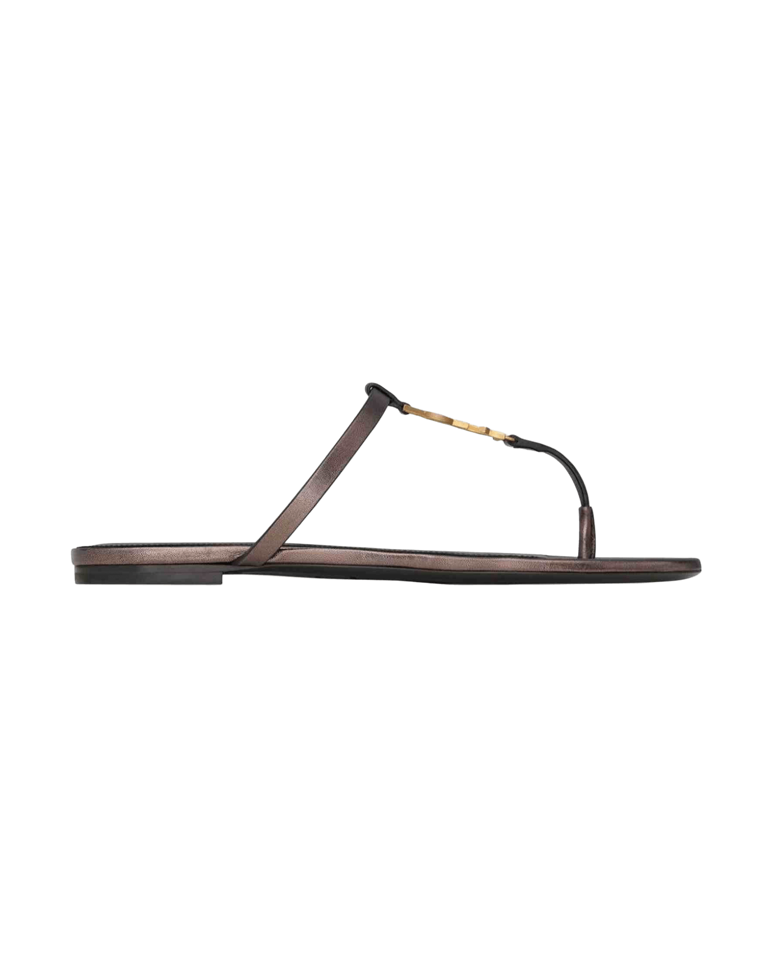 Saint Laurent Leather Cassandre Thong Sandals Glam Steals