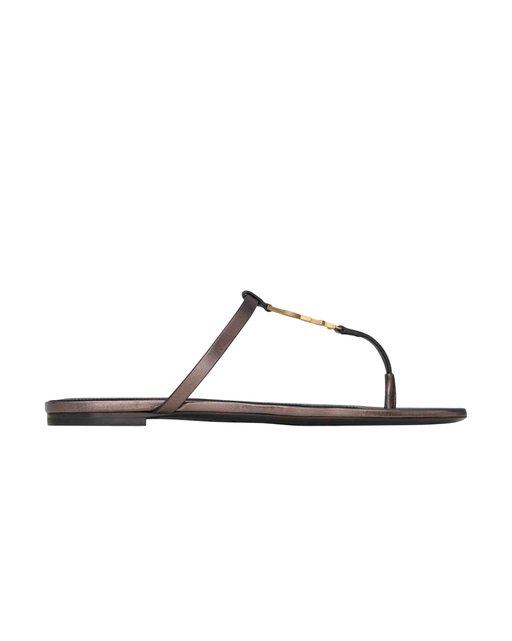 Saint Laurent Leather Cassandre Thong Sandals Glam Steals