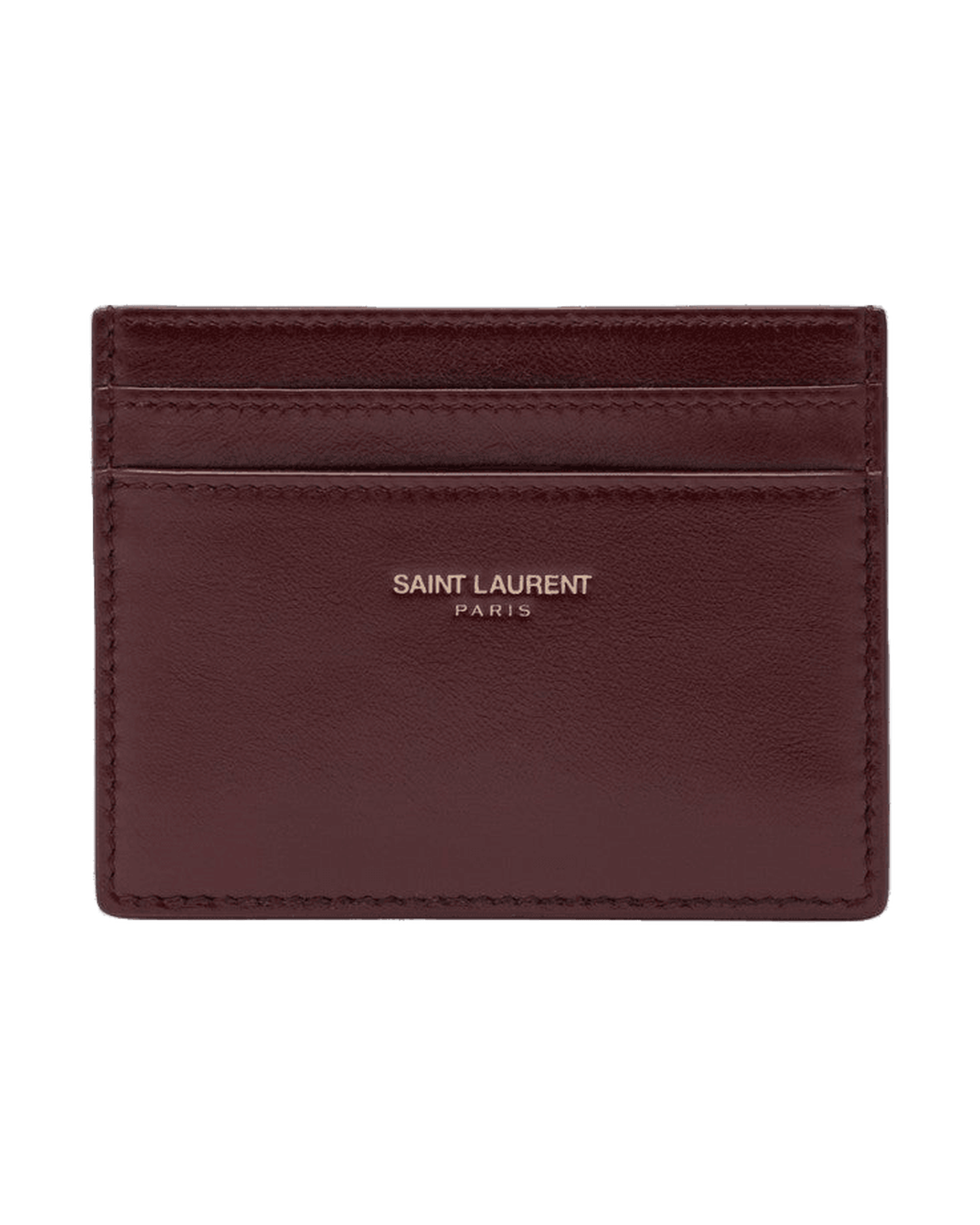 Saint Laurent Leather Dark Ruby Credit Card Holder Glam Steals