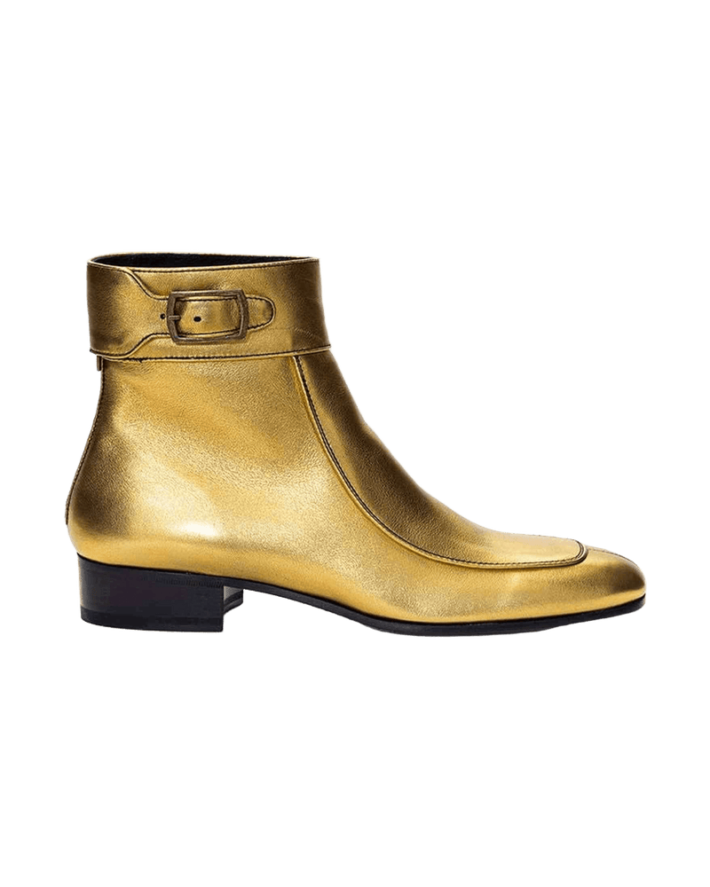 Saint Laurent Gold Leather Boot Glam Steals