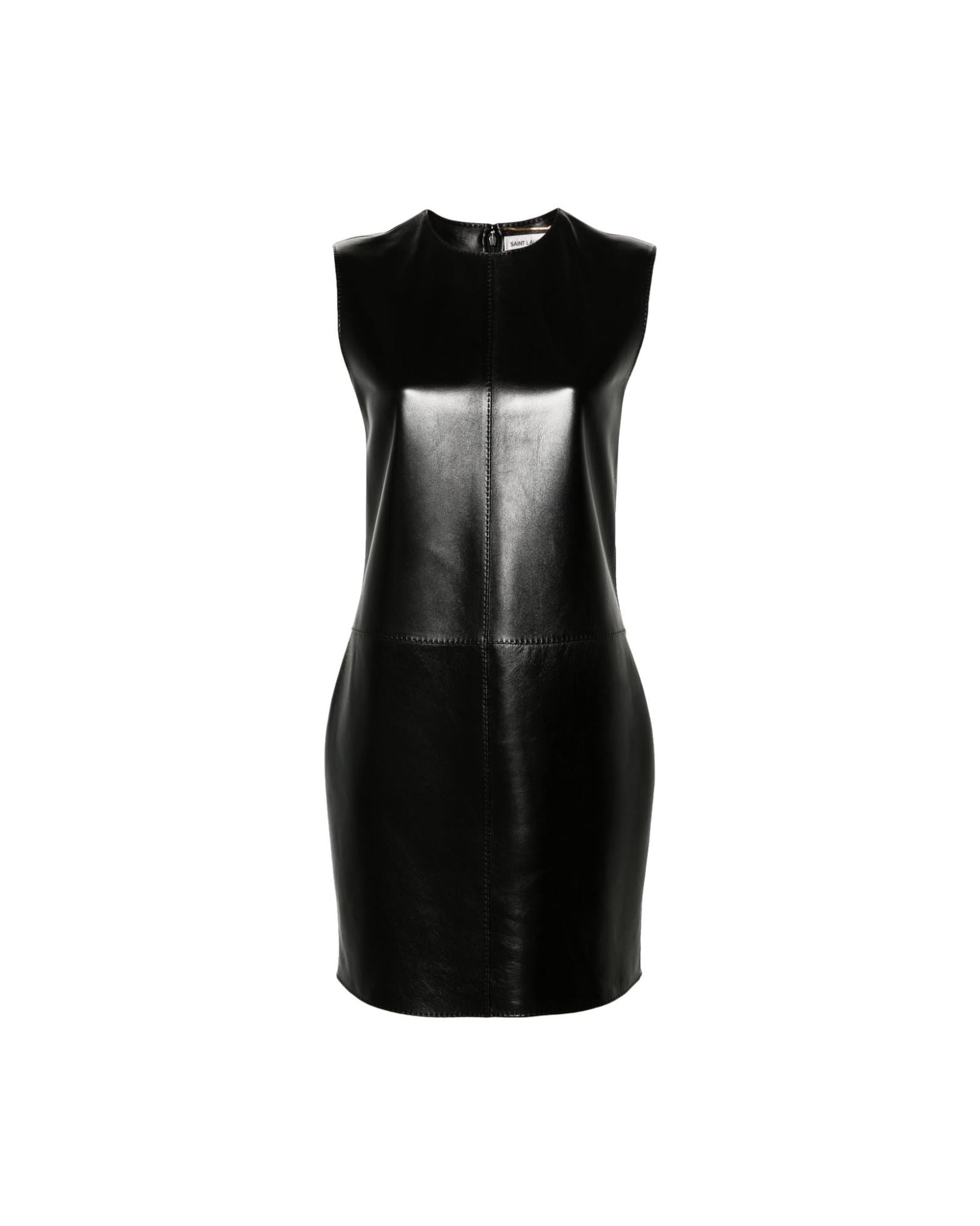 Saint Laurent Leather Sleeveless Minidress Glam Steals