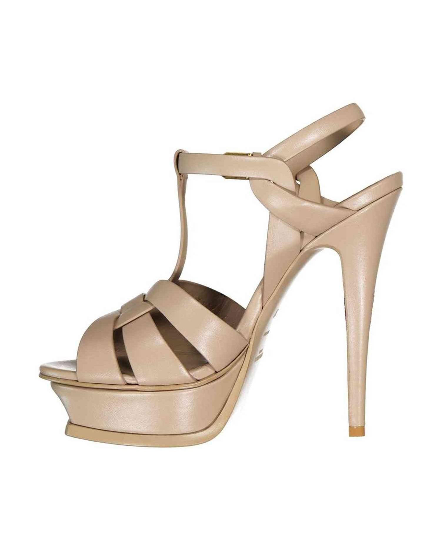 Saint Laurent Leather Tribute Sandals Glam Steals