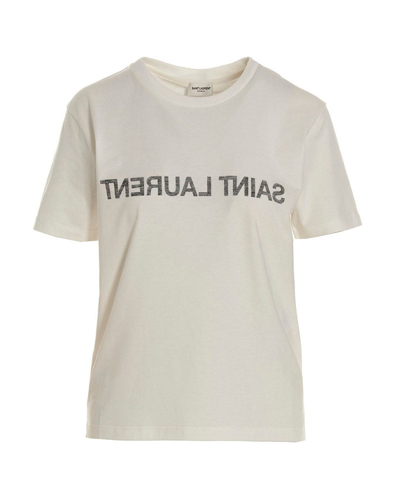 Saint Laurent Logo Print T-shirt Glam Steals