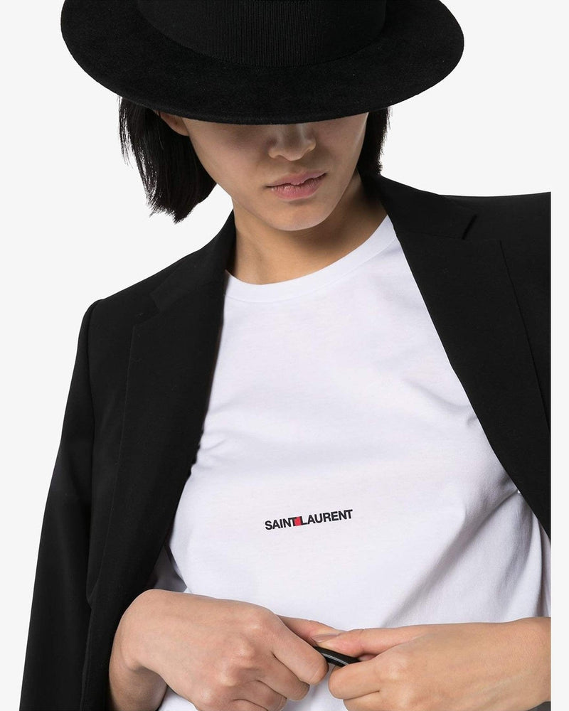 Saint Laurent Logo Print T-shirt Glam Steals