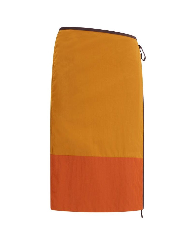 Saint Laurent Orange Nylon Midi Skirt Glam Steals