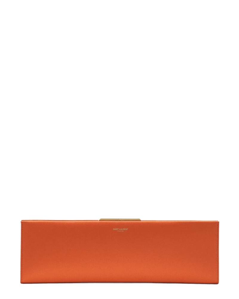 Saint Laurent Orange Satin Midnight Clutch Glam Steals