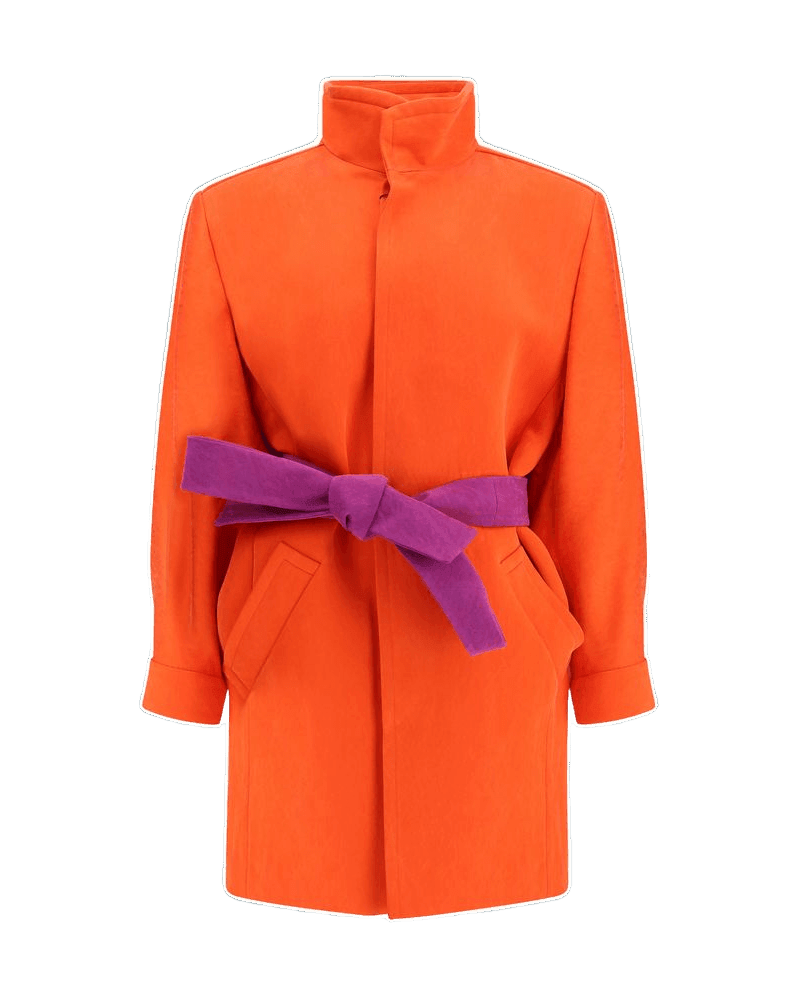 Saint Laurent Orange Silk Coat Glam Steals