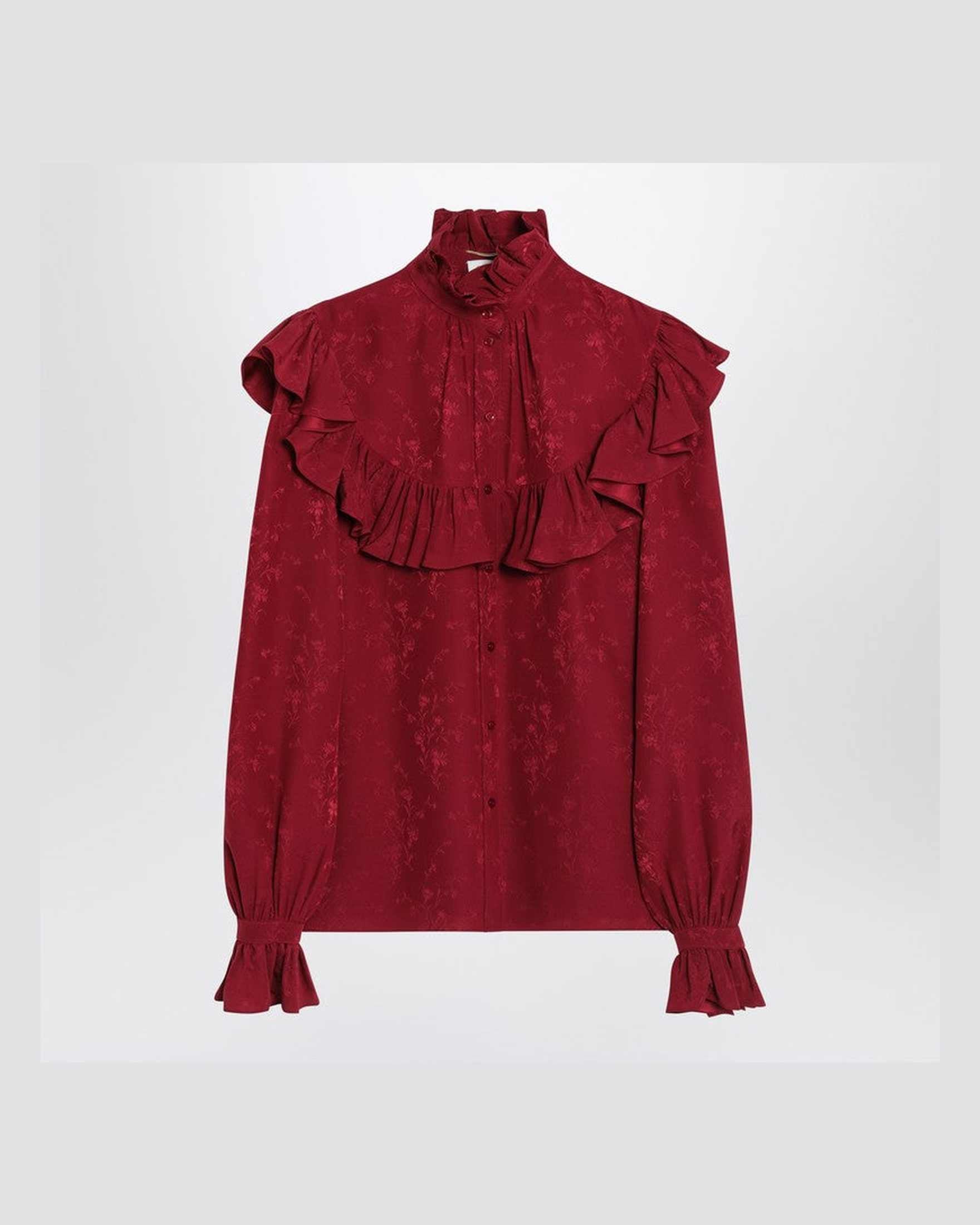 Saint Laurent Red Silk Damask Shirt Glam Steals