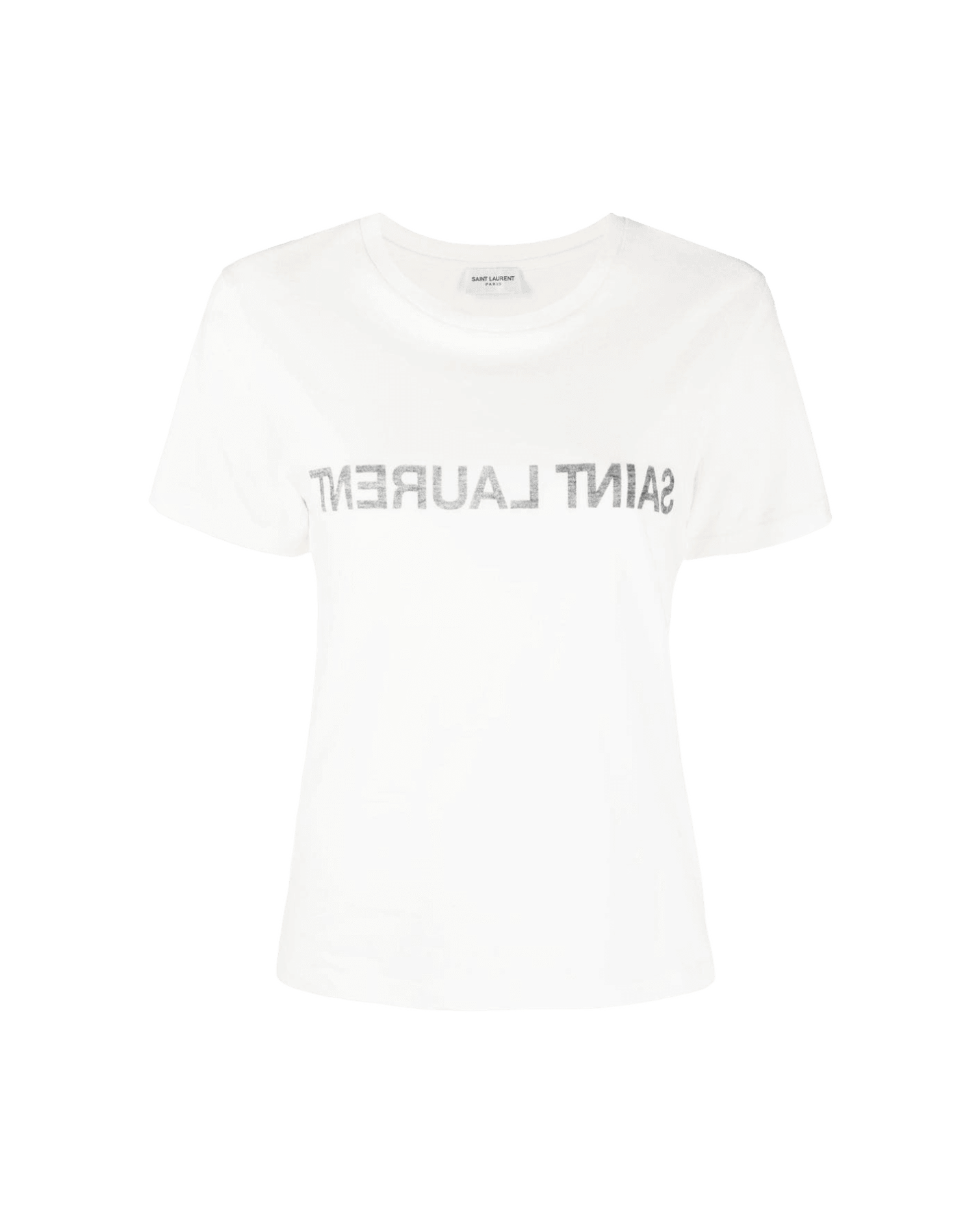 Saint Laurent Reverse Logo Print T-Shirt T-Shirts