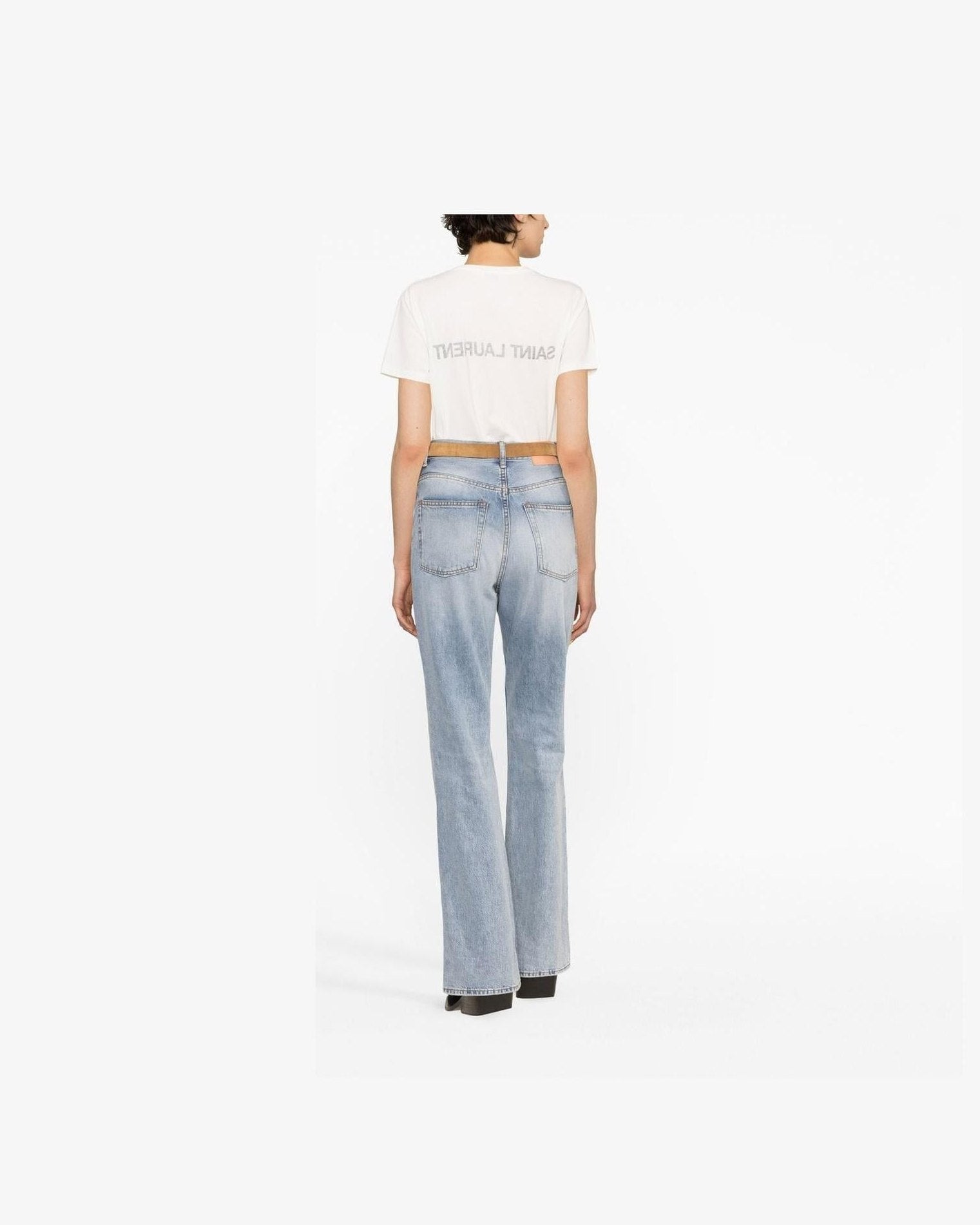 Saint Laurent Reverse Logo Print T-shirt Glam Steals