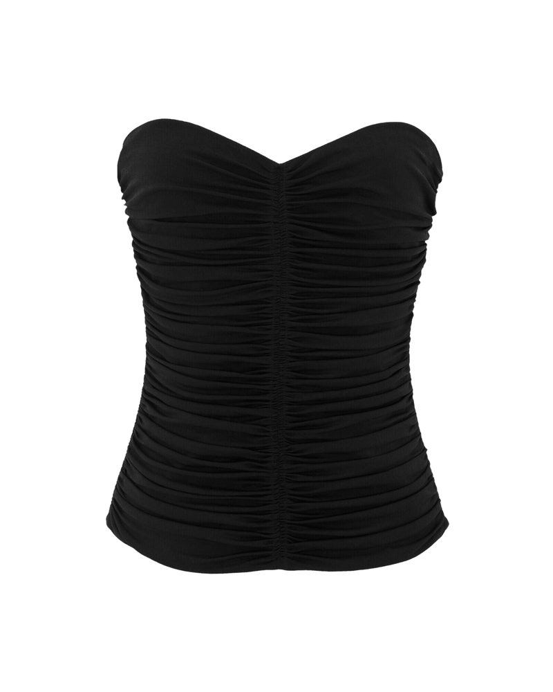 Saint Laurent Ruched Strapless Top Glam Steals