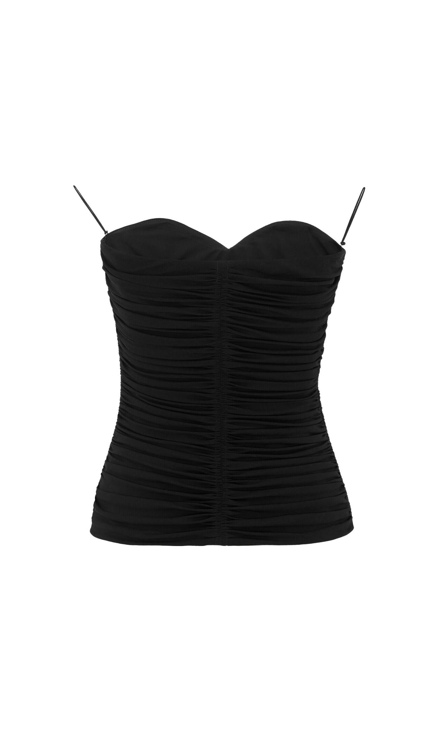 Saint Laurent Ruched Strapless Top Glam Steals