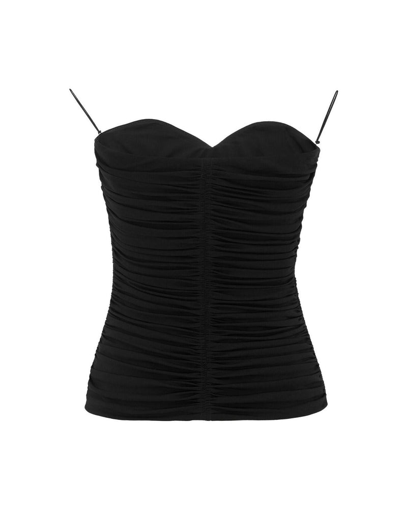 Saint Laurent Ruched Strapless Top Clothing Tops