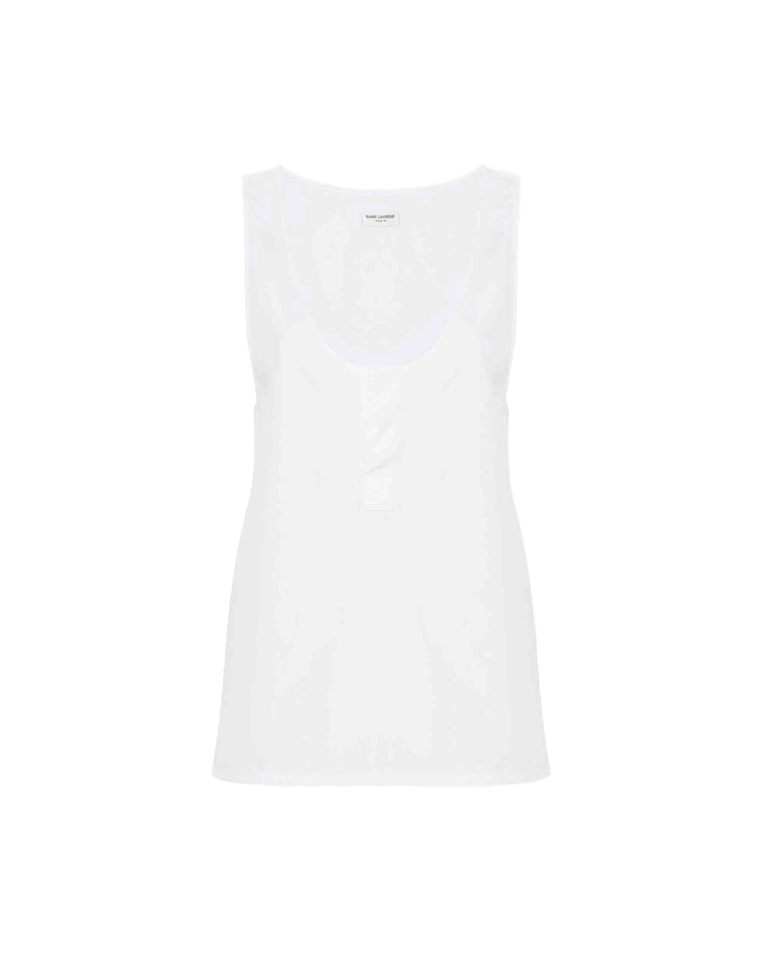 Saint Laurent Semi Sheer Henley Tank Top Glam Steals