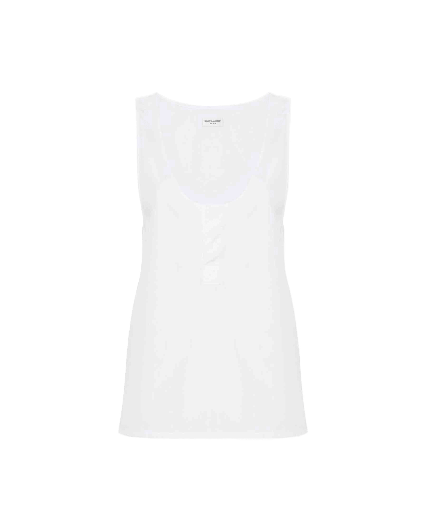Saint Laurent Semi Sheer Henley Tank Top Glam Steals