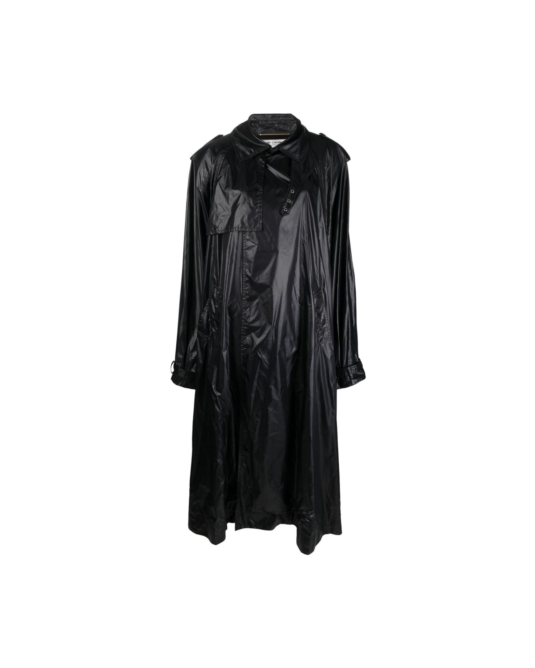 Saint Laurent Shoulder Pad Oversized Trench Coat Glam Steals