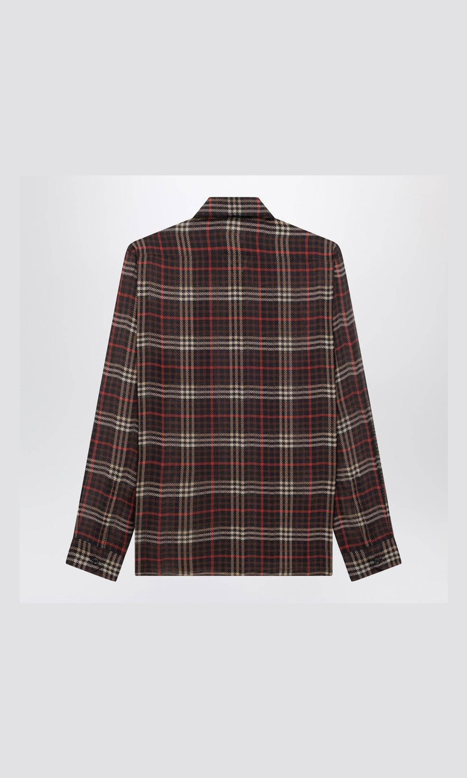 Saint Laurent Silk Cassandre Tartan Crêpe Shirt Glam Steals
