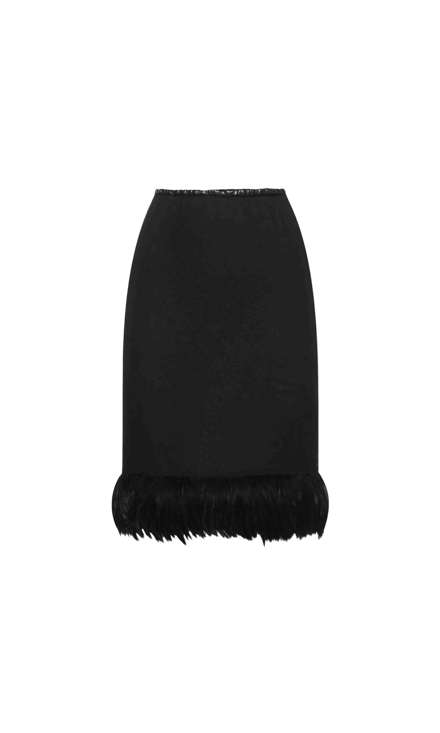 Saint Laurent Silk Feathers Trim Skirt Glam Steals