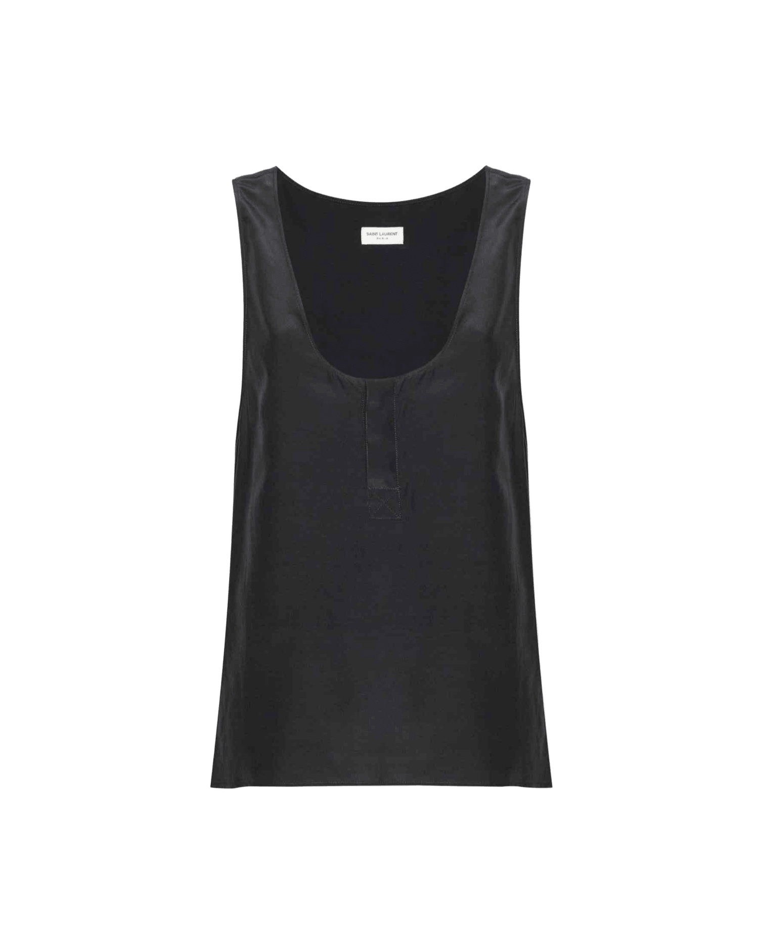 Saint Laurent Silk Henley Neck Tank Top Glam Steals