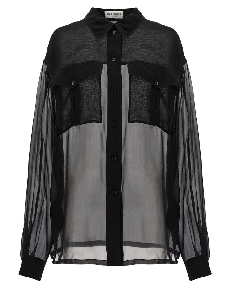 Saint Laurent Silk Muslin Shirt Glam Steals