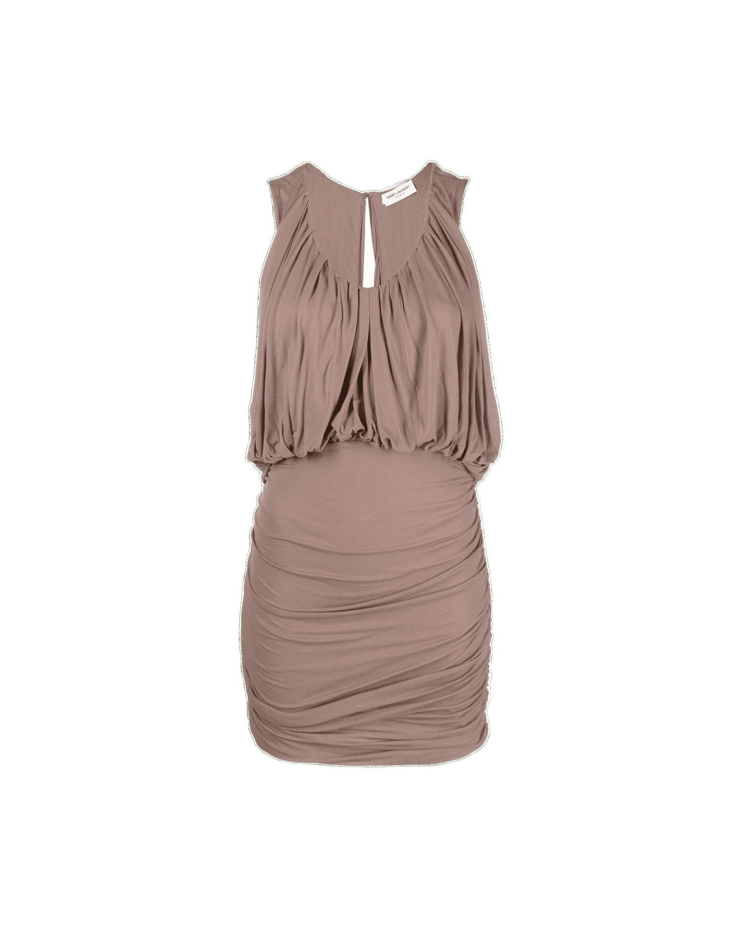 Saint Laurent Sleeveless Draped Minidress Glam Steals