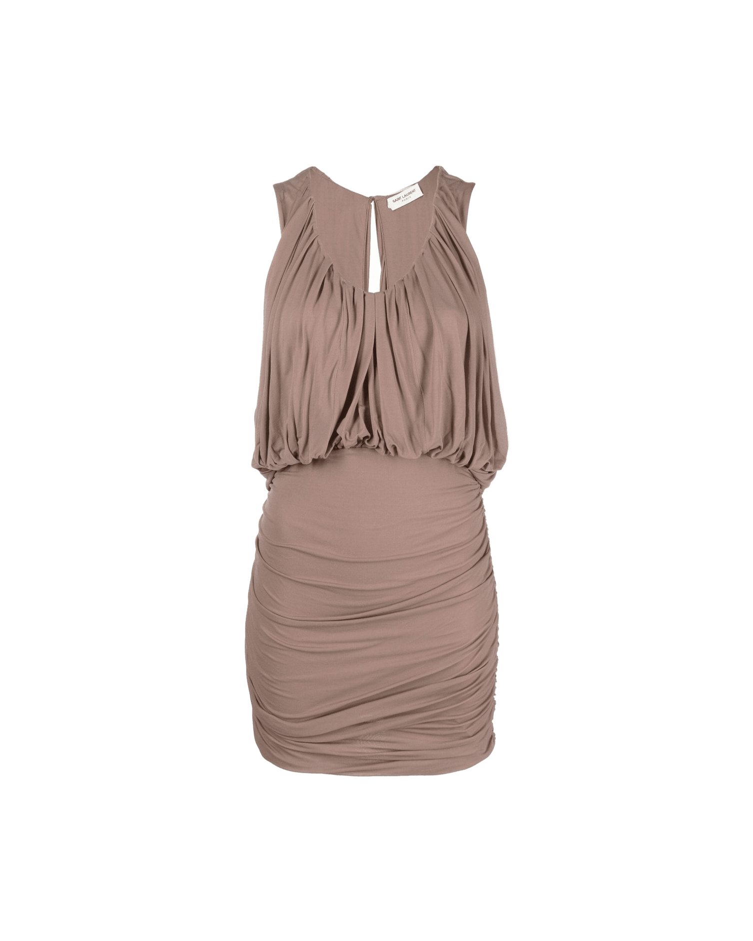 Saint Laurent Sleeveless Draped Minidress Glam Steals