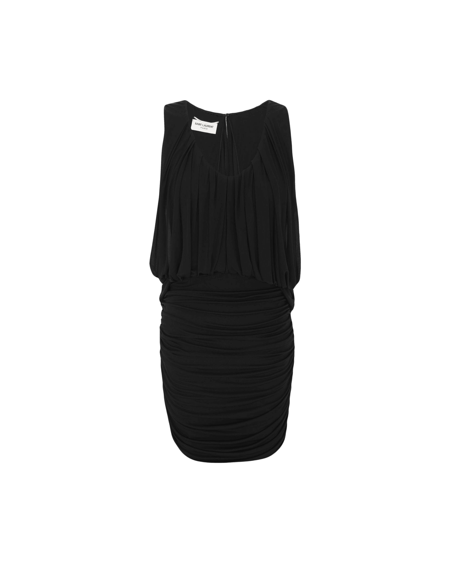Saint Laurent Sleeveless Draped Minidress Glam Steals