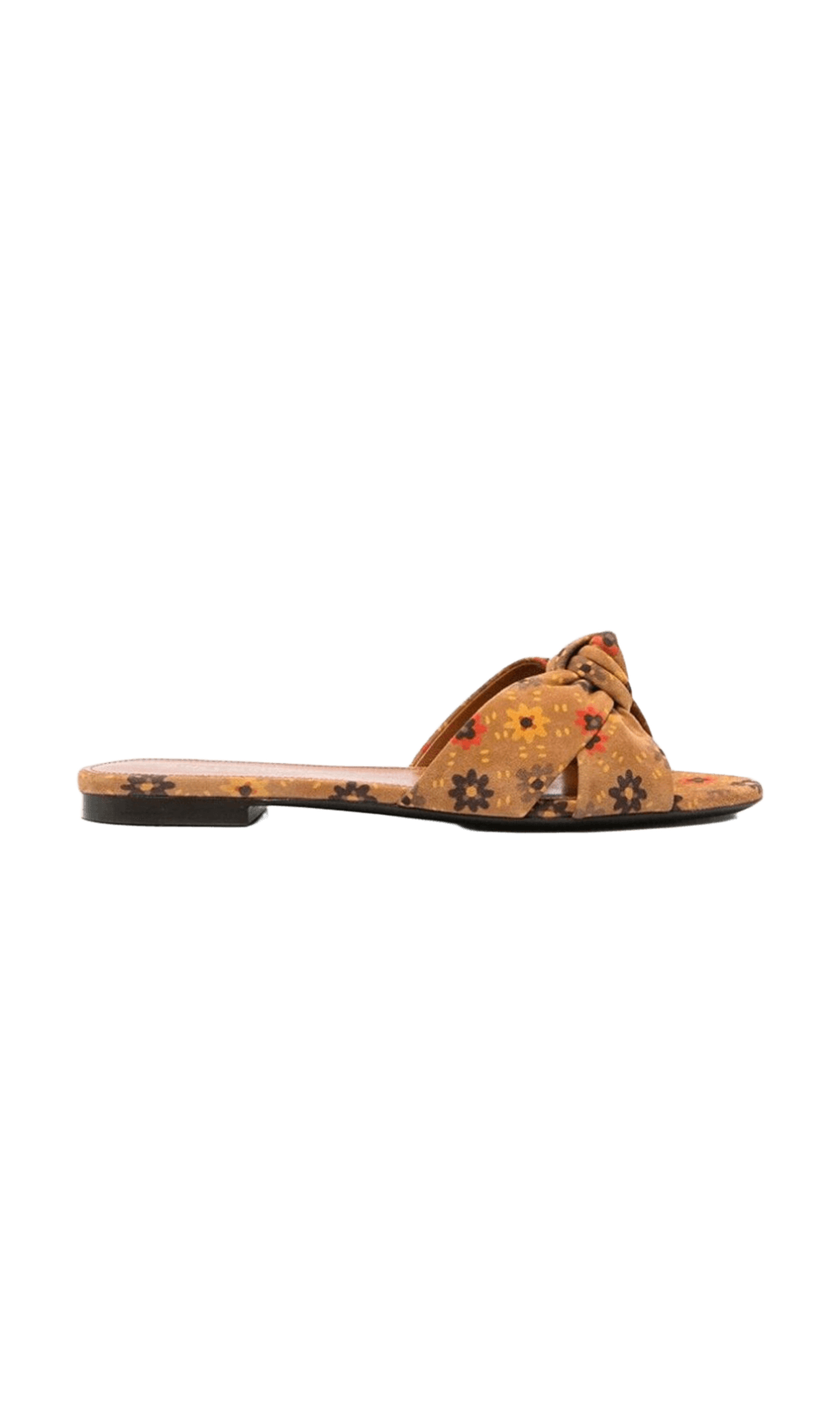 Saint Laurent Suede Bianca Knotted Slides Glam Steals