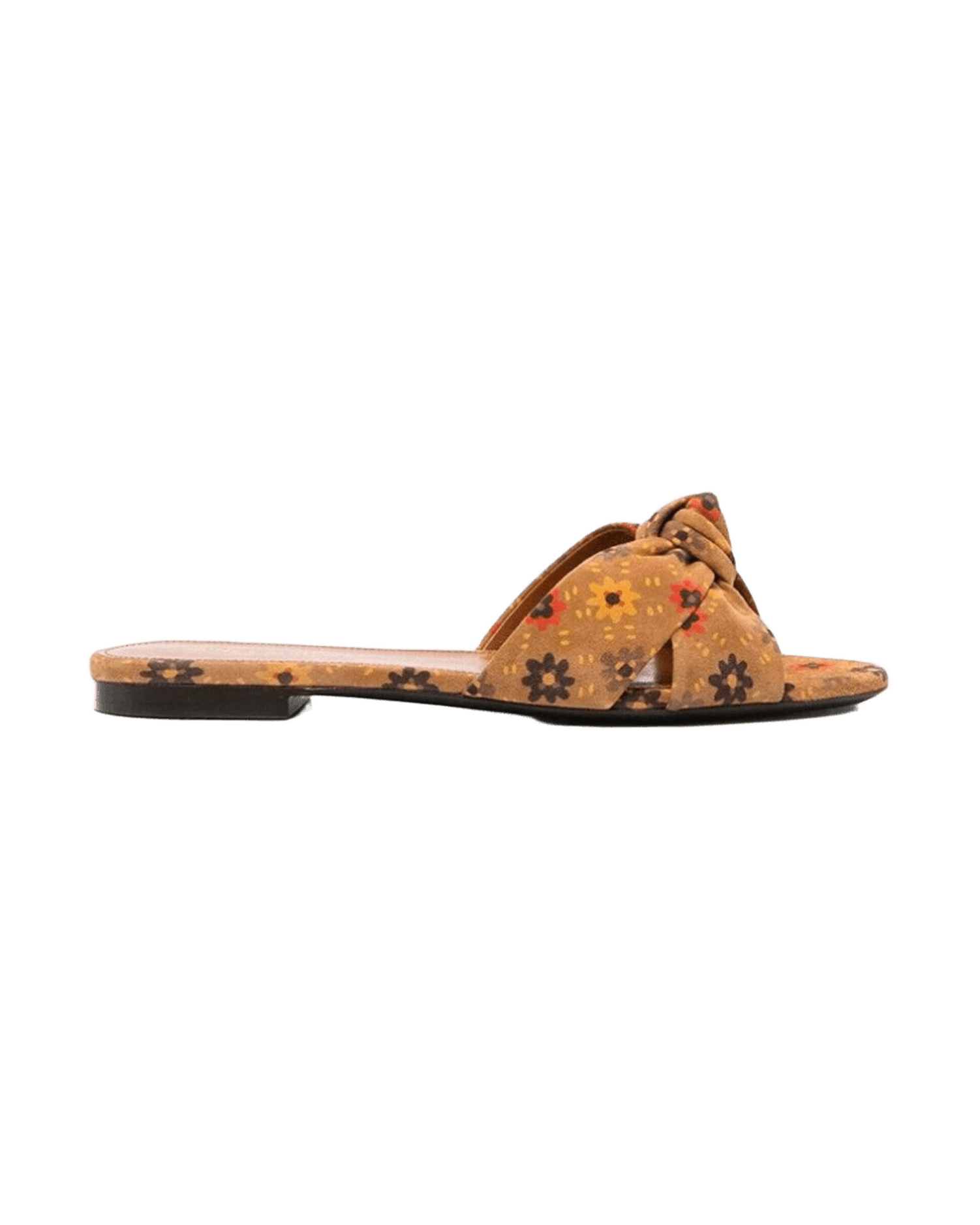 Saint Laurent Suede Bianca Knotted Slides Glam Steals