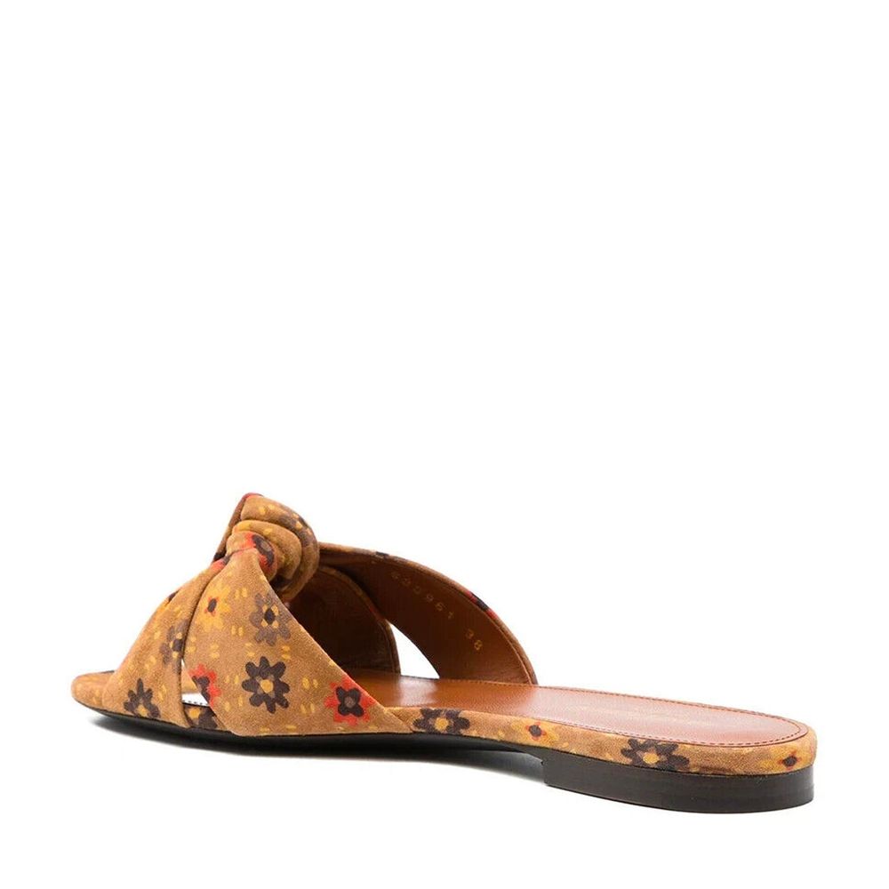 Saint Laurent Suede Bianca Knotted Slides Glam Steals