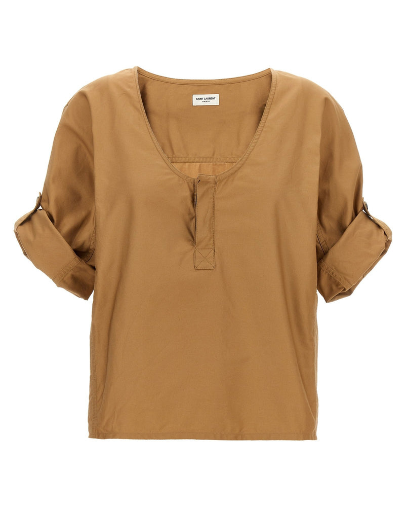 Saint Laurent Twill Blouse Glam Steals