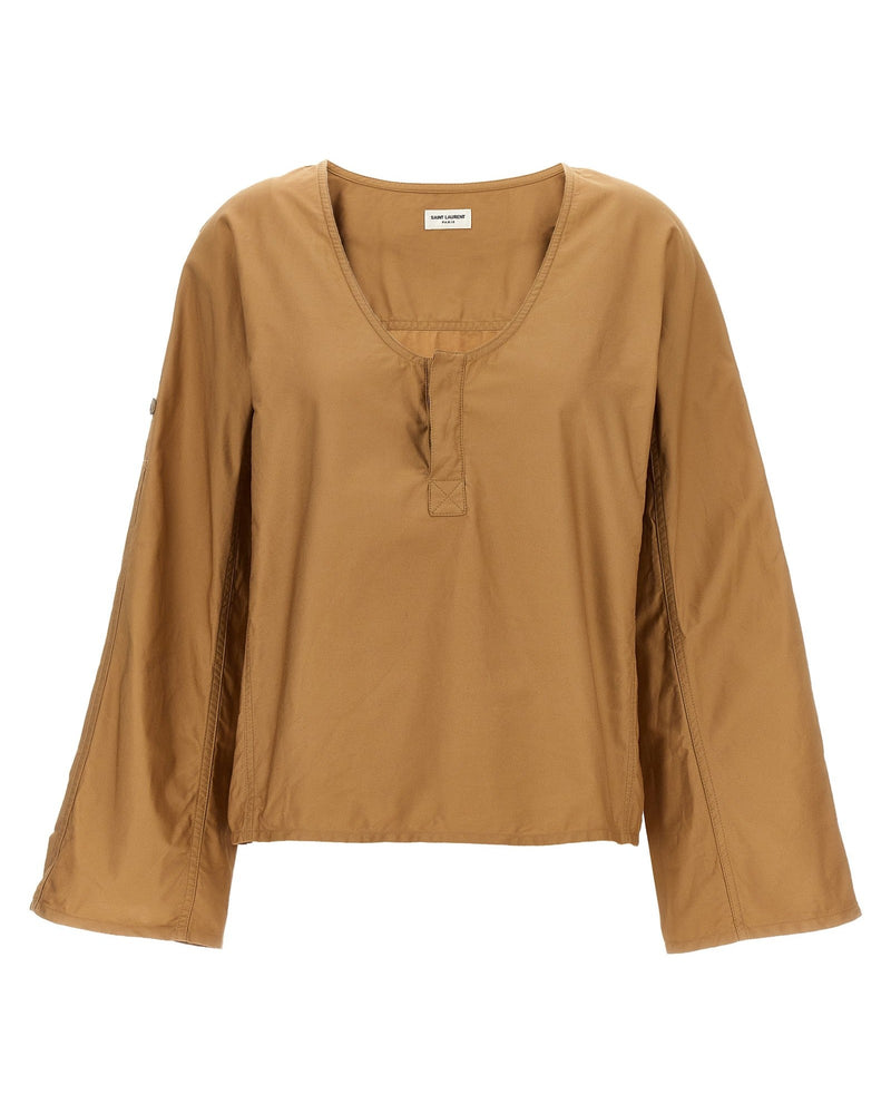 Saint Laurent Twill Blouse Glam Steals
