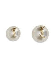 Saint Laurent White Brass Earrings Glam Steals