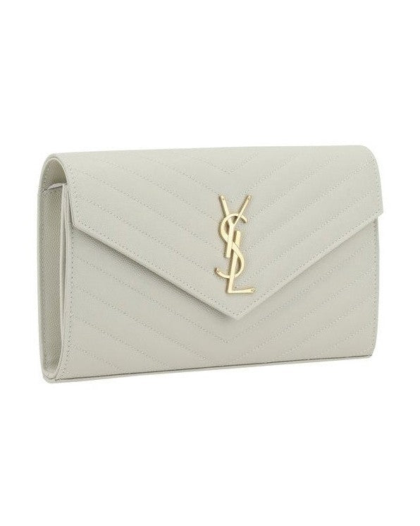 Saint Laurent White Calf Leather Bos Taurus Shoulder Bag 