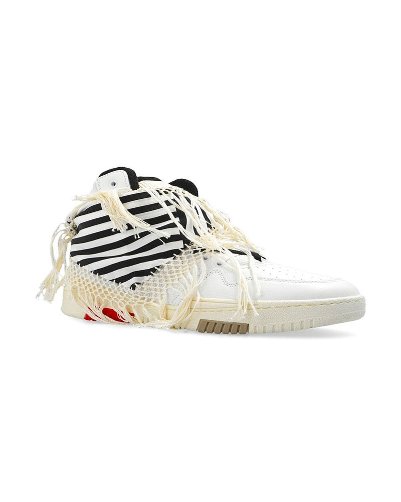Saint Laurent White Calfskin High Top Sneakers 