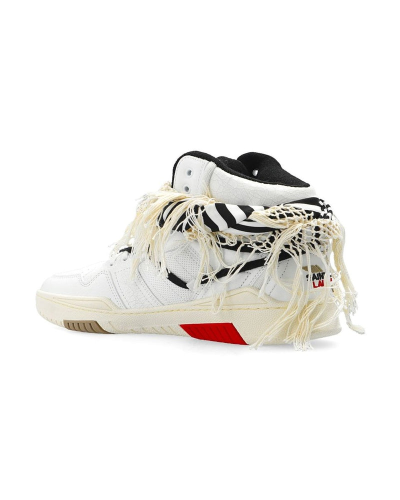 Saint Laurent White Calfskin High Top Sneakers 