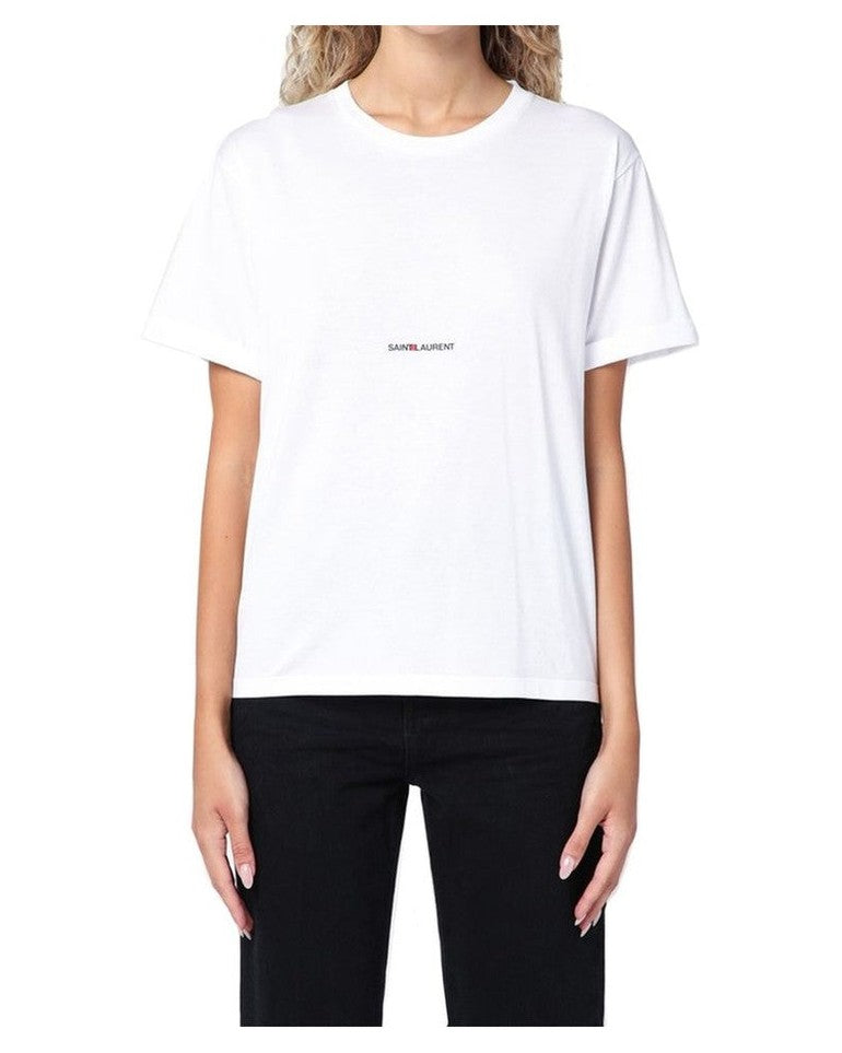Saint Laurent White Cotton T-shirt Glam Steals