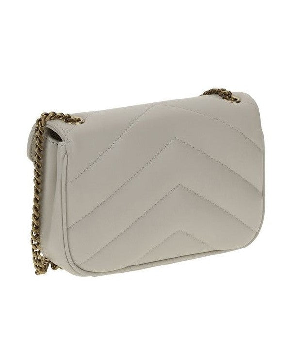 Saint Laurent White Lamb Ovis Aries Shoulder Bag Glam Steals