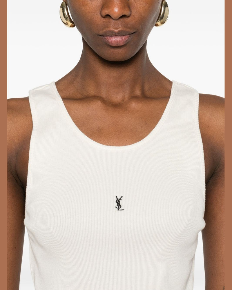 Saint Laurent White Top Topwear