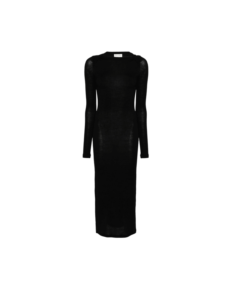 Saint Laurent Wool Blend Long Pencil Dress Glam Steals
